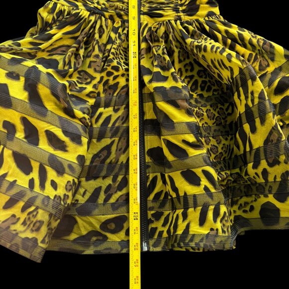Betsey Johnson Cupcake Dress, Lime Green Leopard, Unique, Size 10 (Large) - Picture 9 of 14